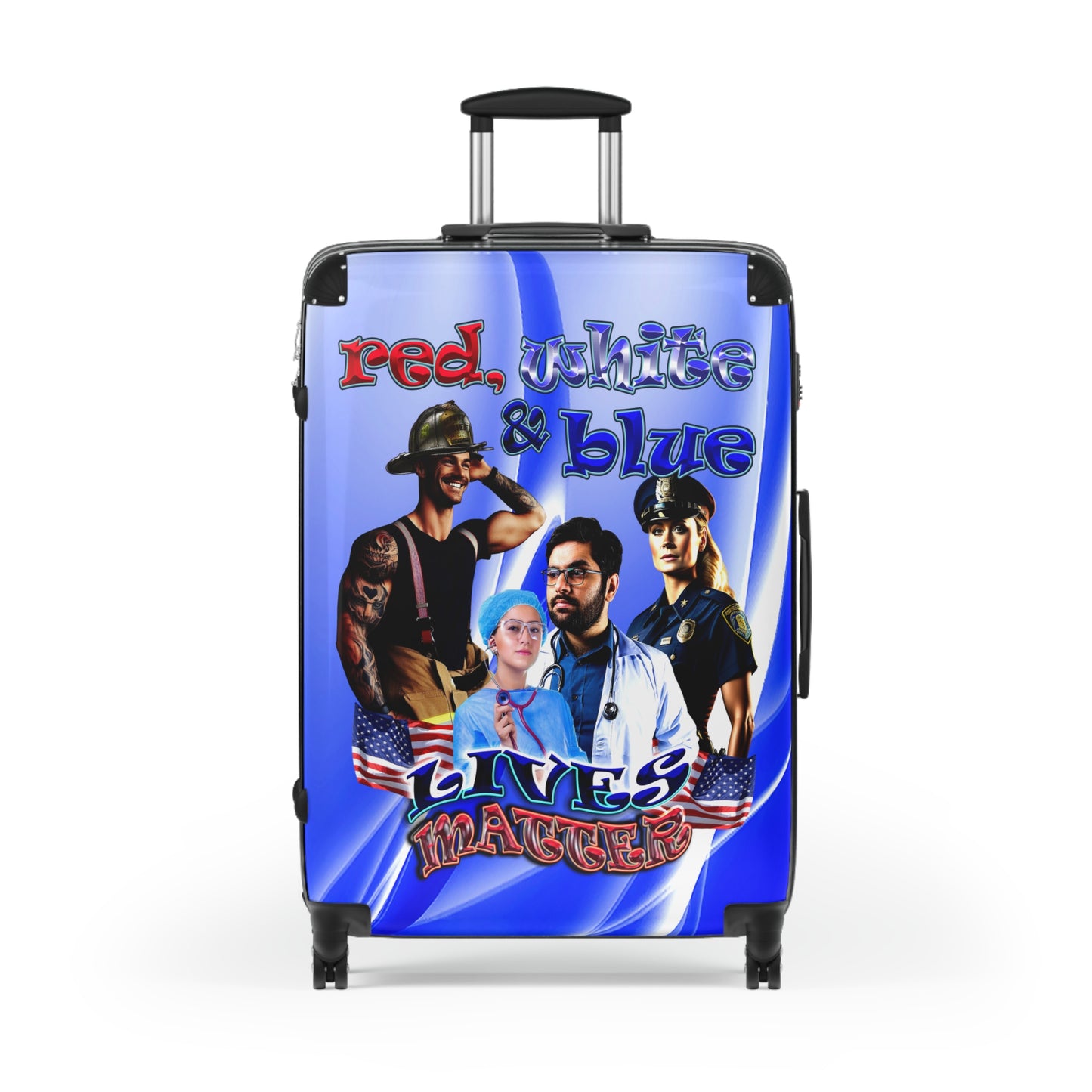 rw&b lives matter - Suitcase (blue-white wave)