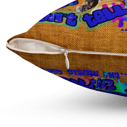 drop the beat - Spun Polyester Square Pillow - (dichromatic brown papyrus)