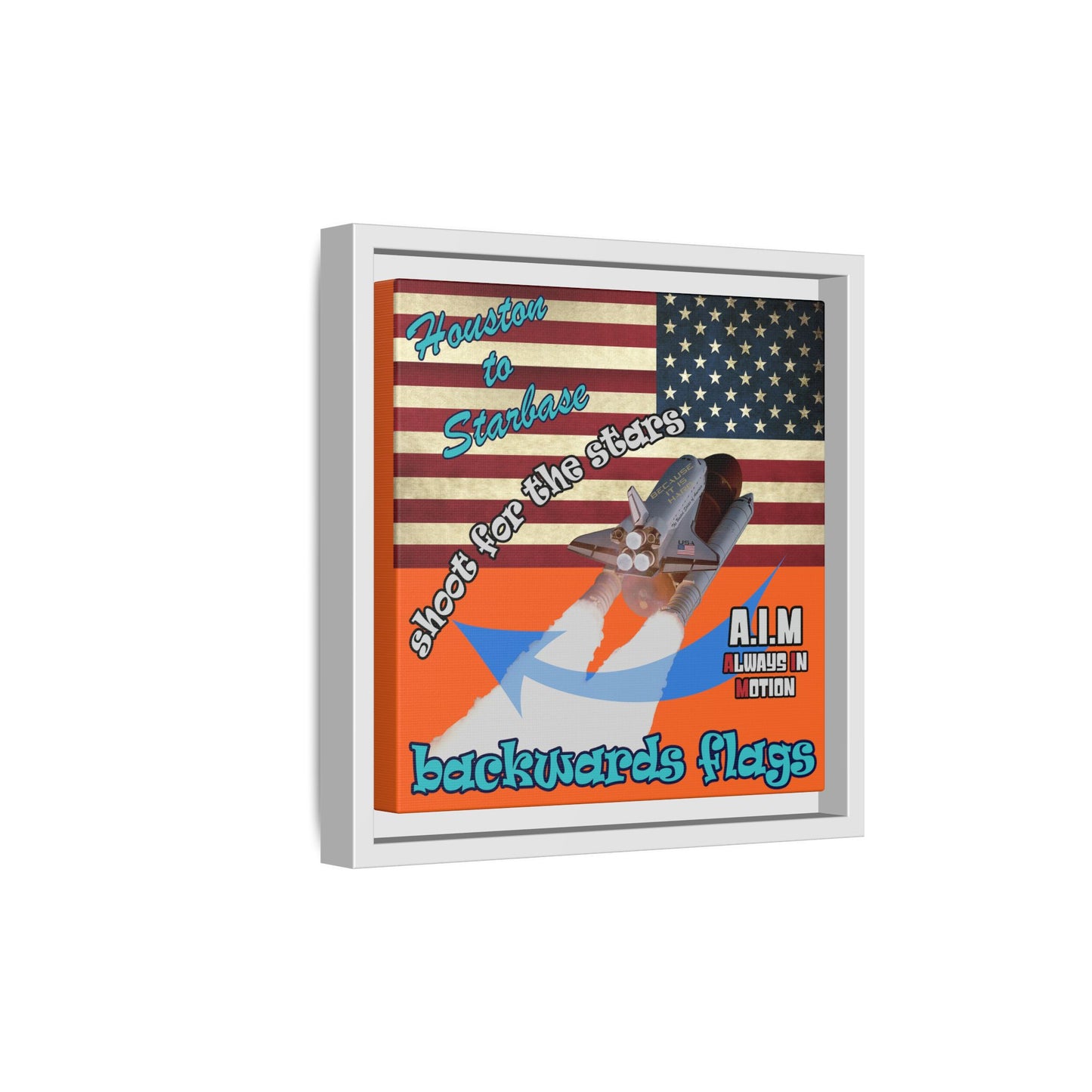 shoot for the stars - framed canvas art (orange)