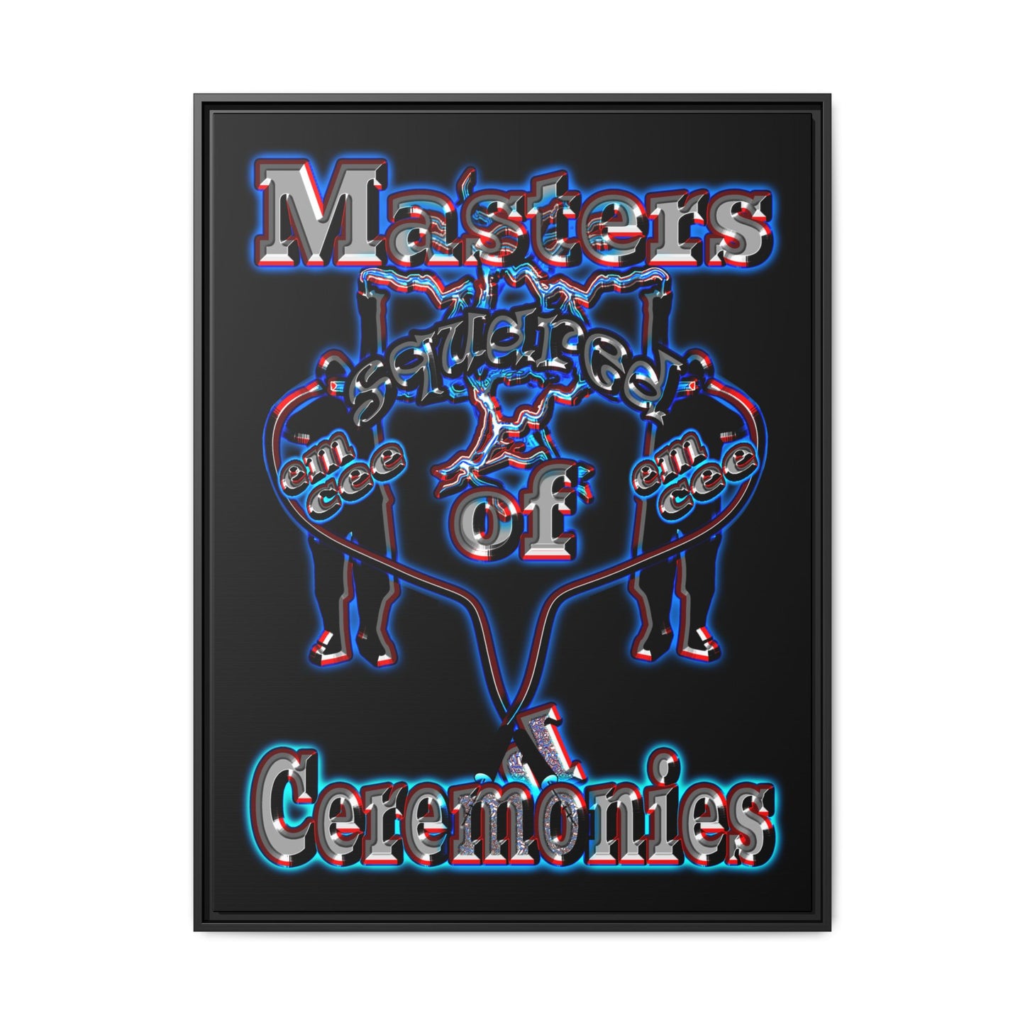 em cee squared - framed canvas art (black)