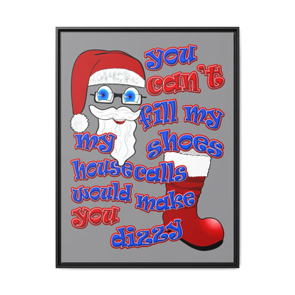 santa's shoes - framed canvas art (grey)