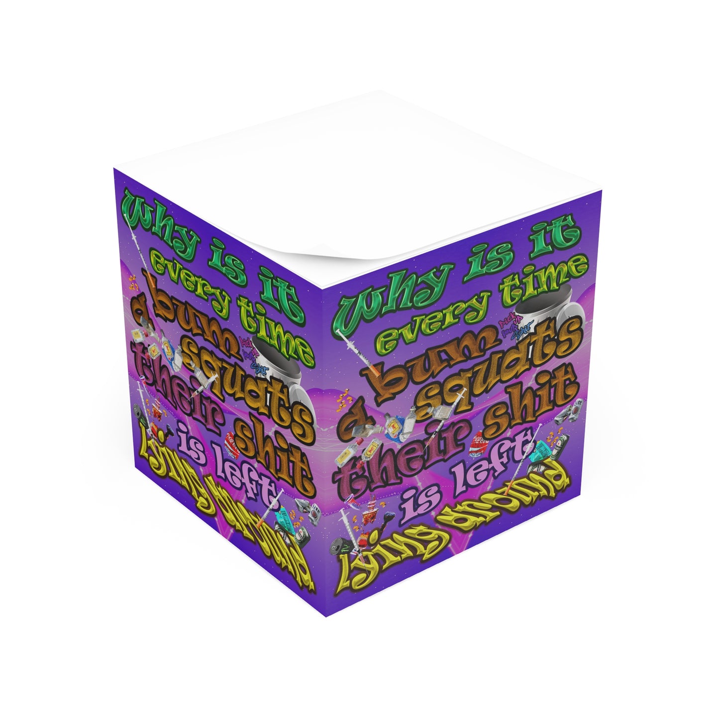 the bum's shit - note cube (purple-pink wave)
