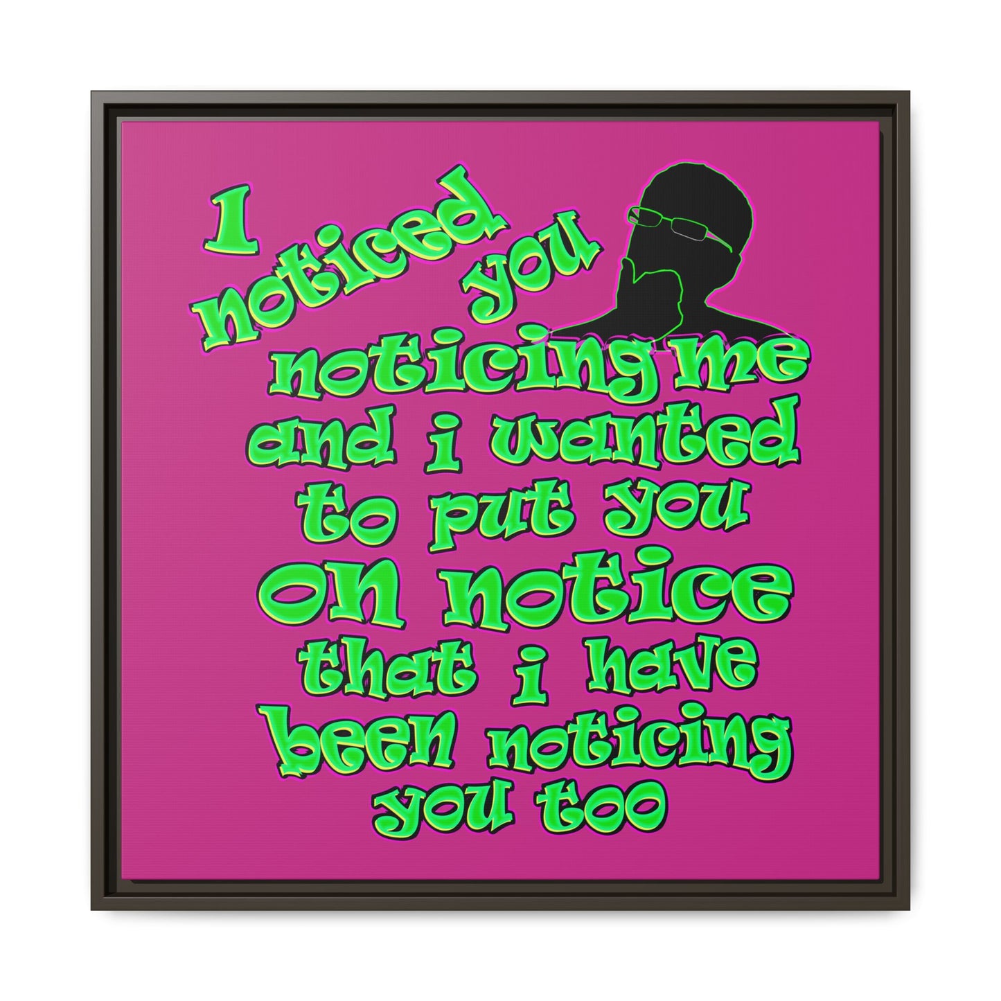 noticed you noticing - framed canvas art (pink)