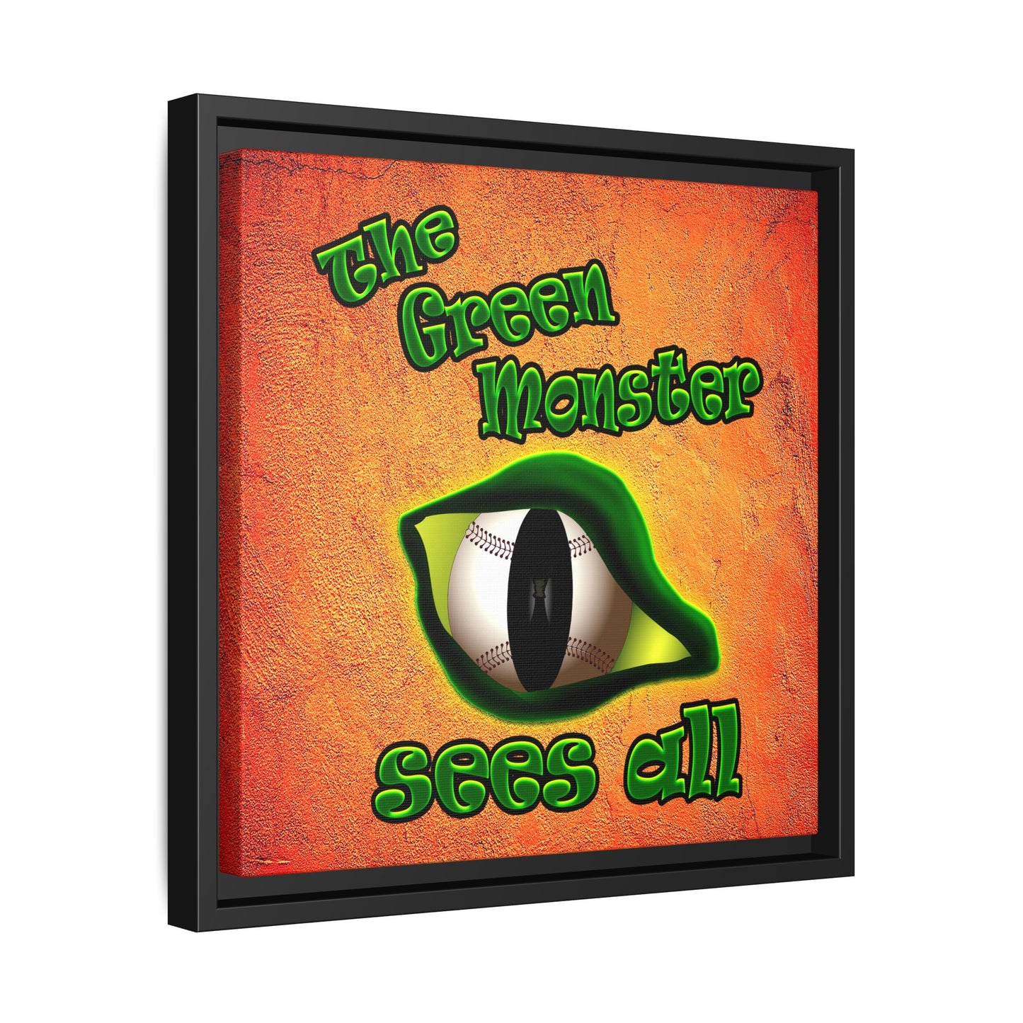 green monster - framed canvas art (burnt orange)