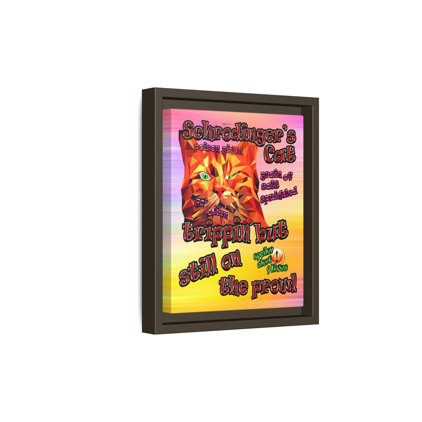 schrodinger's cat - framed canvas art (color blur)