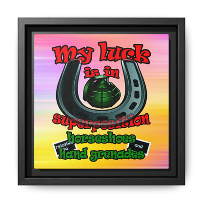 my luck - framed canvas art (color blur)