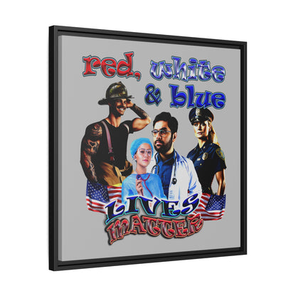 rw&b lives matter - framed canvas art (light grey)