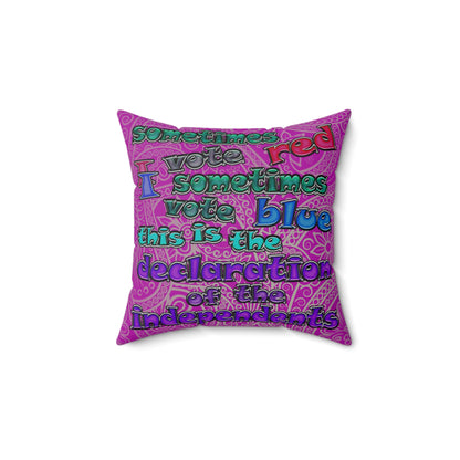declaration of the independents - Spun Polyester Square Pillow - (pink swirl)