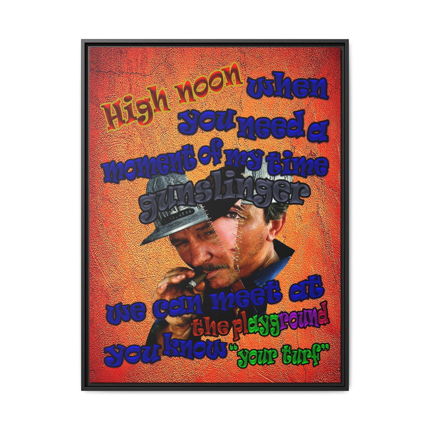 high noon - framed canvas art (burnt orange)