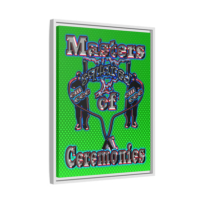 em cee squared - framed canvas art (logo green)