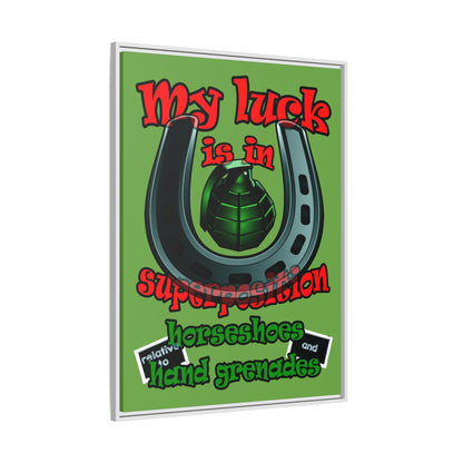 my luck - framed canvas art (green)