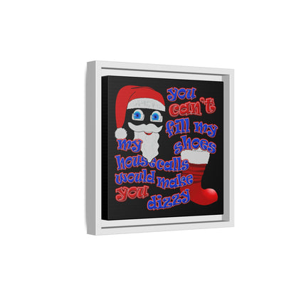santa's shoes - framed canvas art (black)