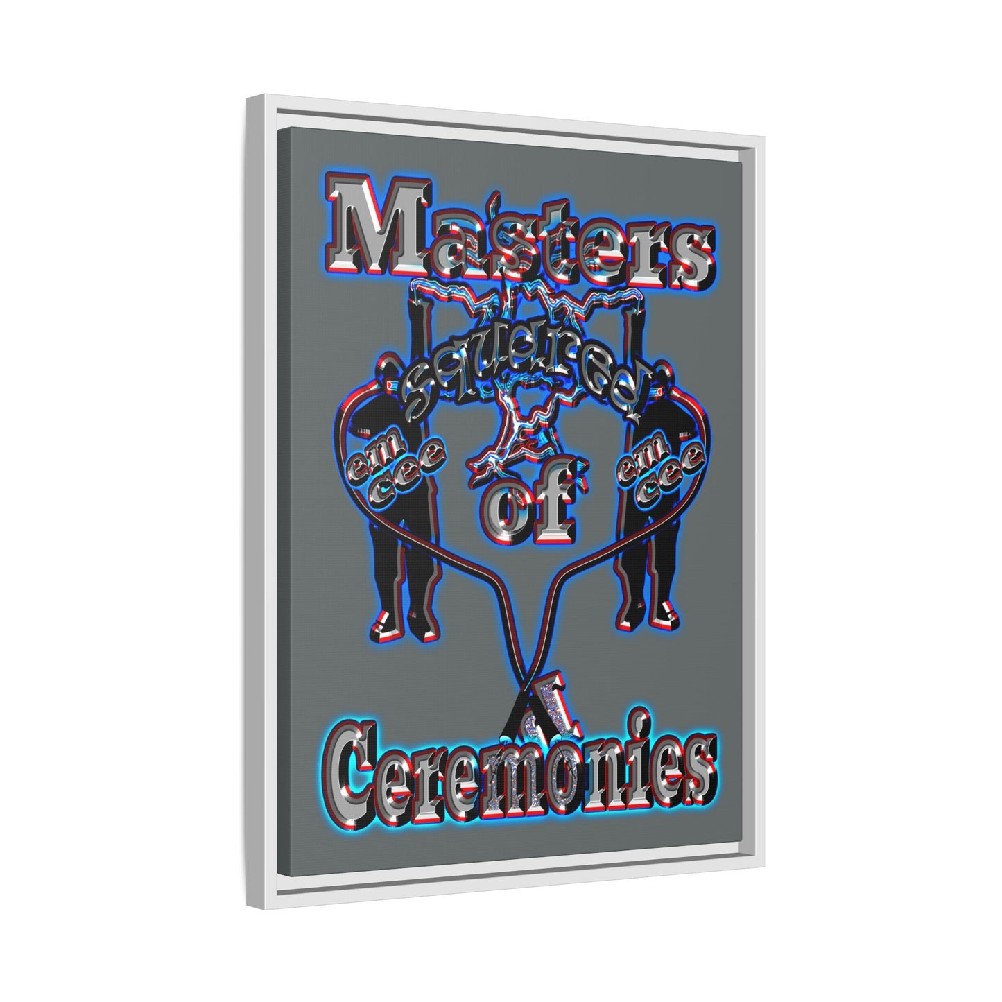 em cee squared - framed canvas art (dark grey)