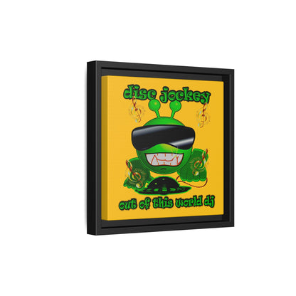 disc jockey - framed canvas art (yellow)