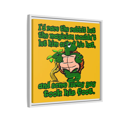 turtle race - framed canvas art (yellow)
