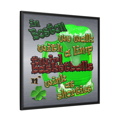 celtics logo - framed canvas art (brushed nickel)