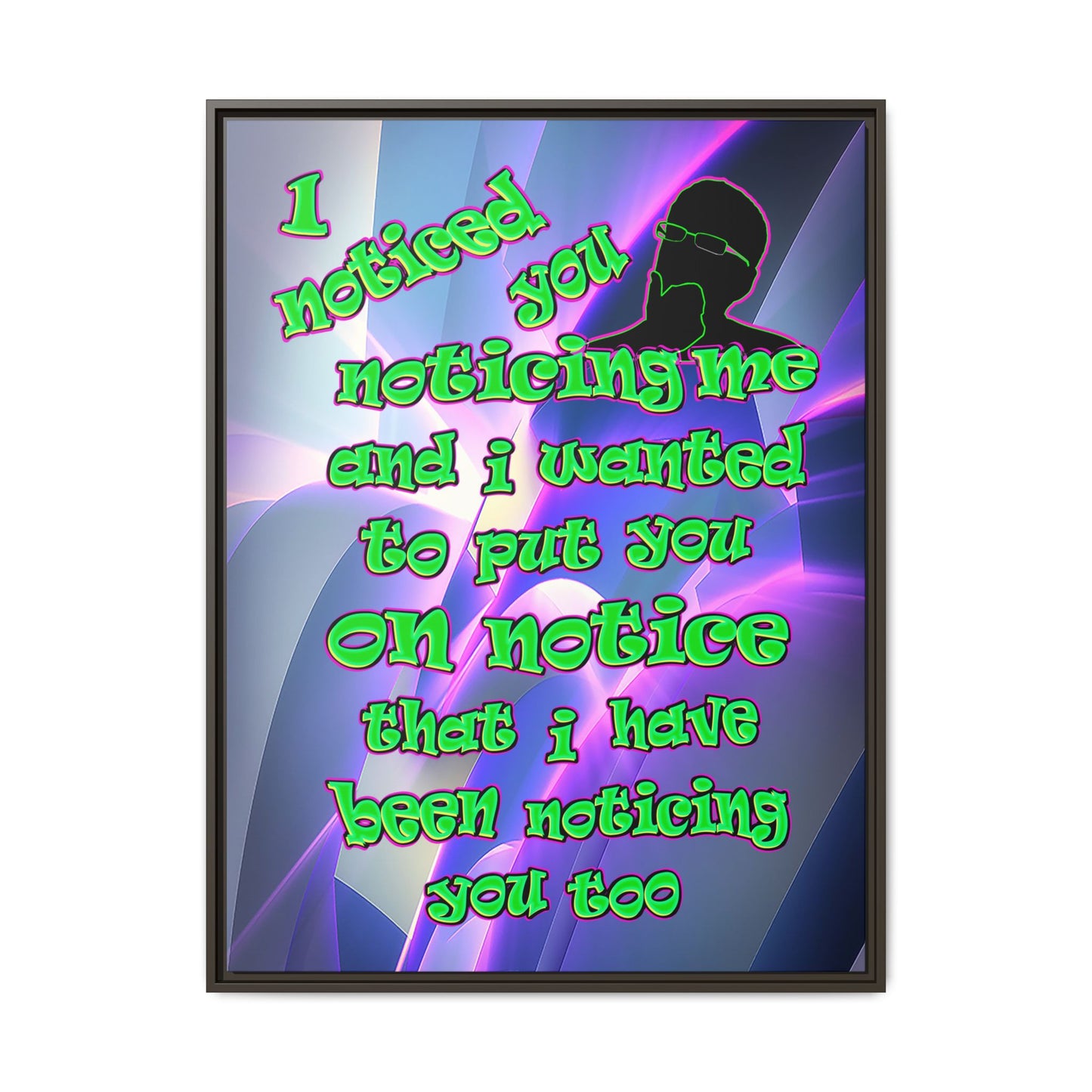 noticed you noticing - framed canvas art (grey-pink wave)