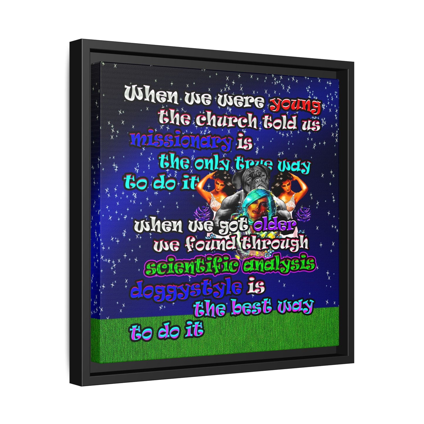 doggystyle - framed canvas art ('snoops' background)
