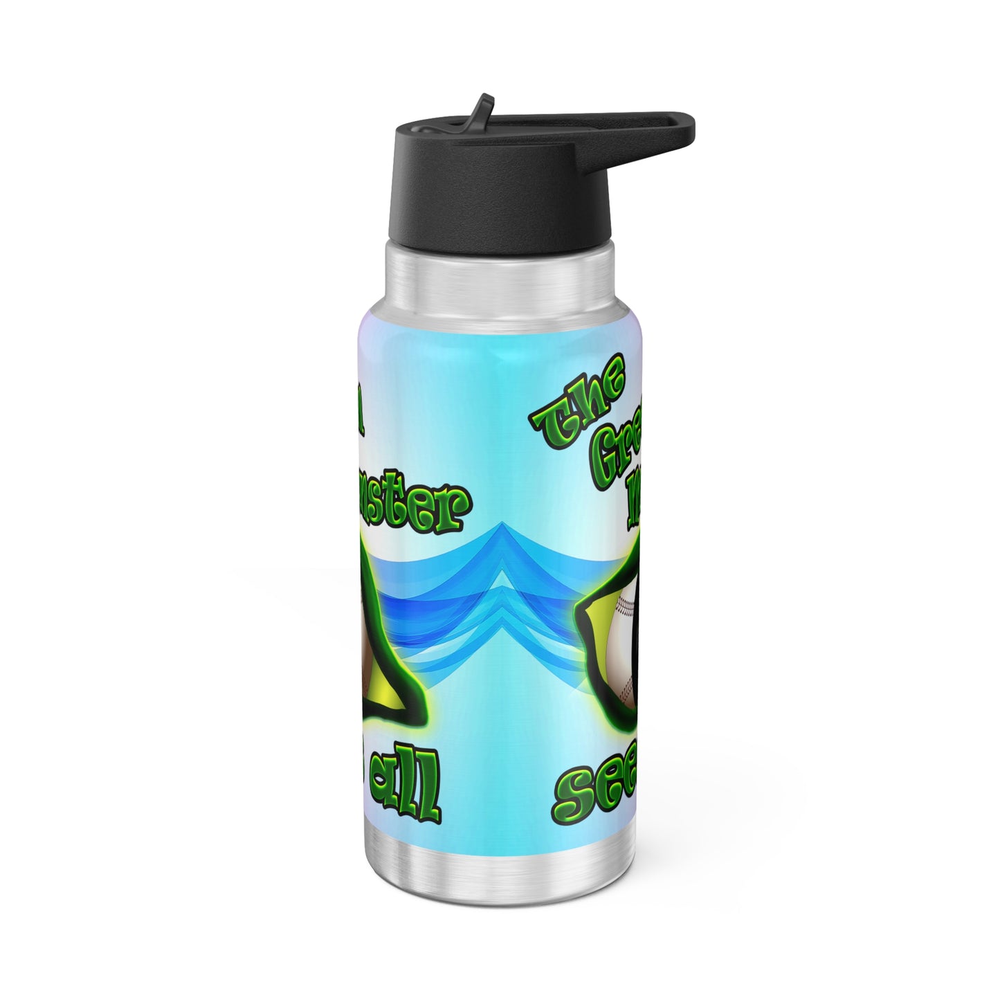 green monster - Gator Tumbler, 32oz  (light blue-pink wave)