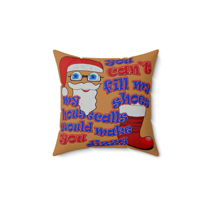 santa's shoes - Spun Polyester Square Pillow - (light brown)