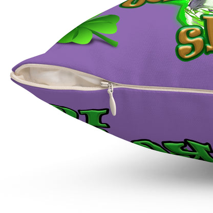 celtics logo - Spun Polyester Square Pillow - (light purple)