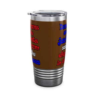 donkeys and elephants - Ringneck Tumbler, 20oz (brown)