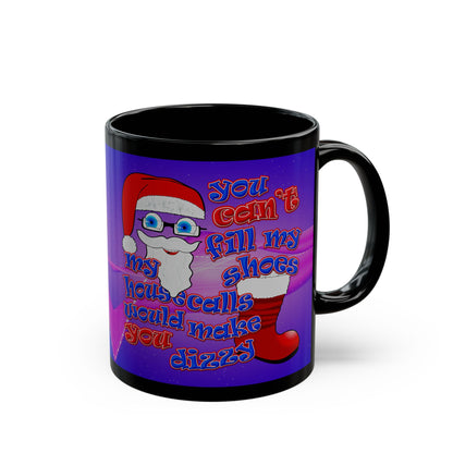 santa's shoes - Black Mug (purple-pink wave)
