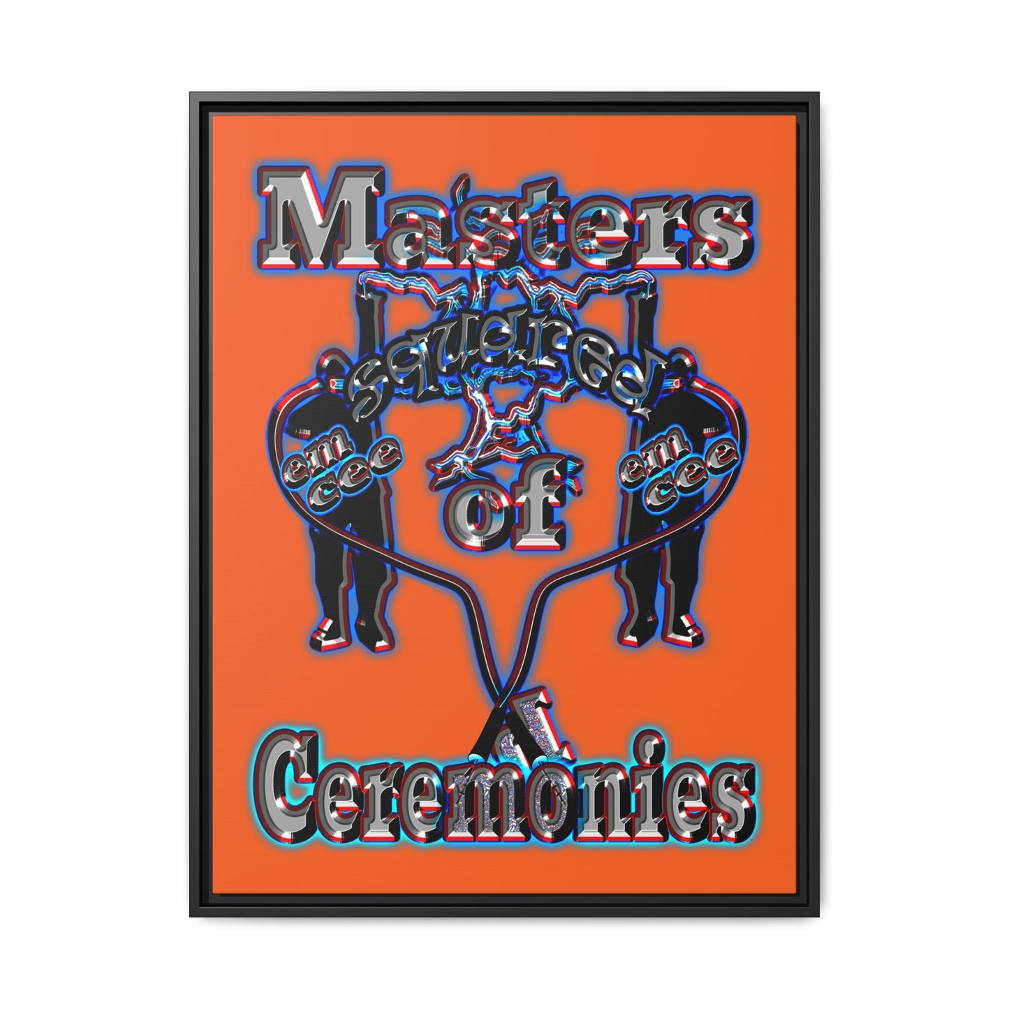 em cee squared - framed canvas art (orange)
