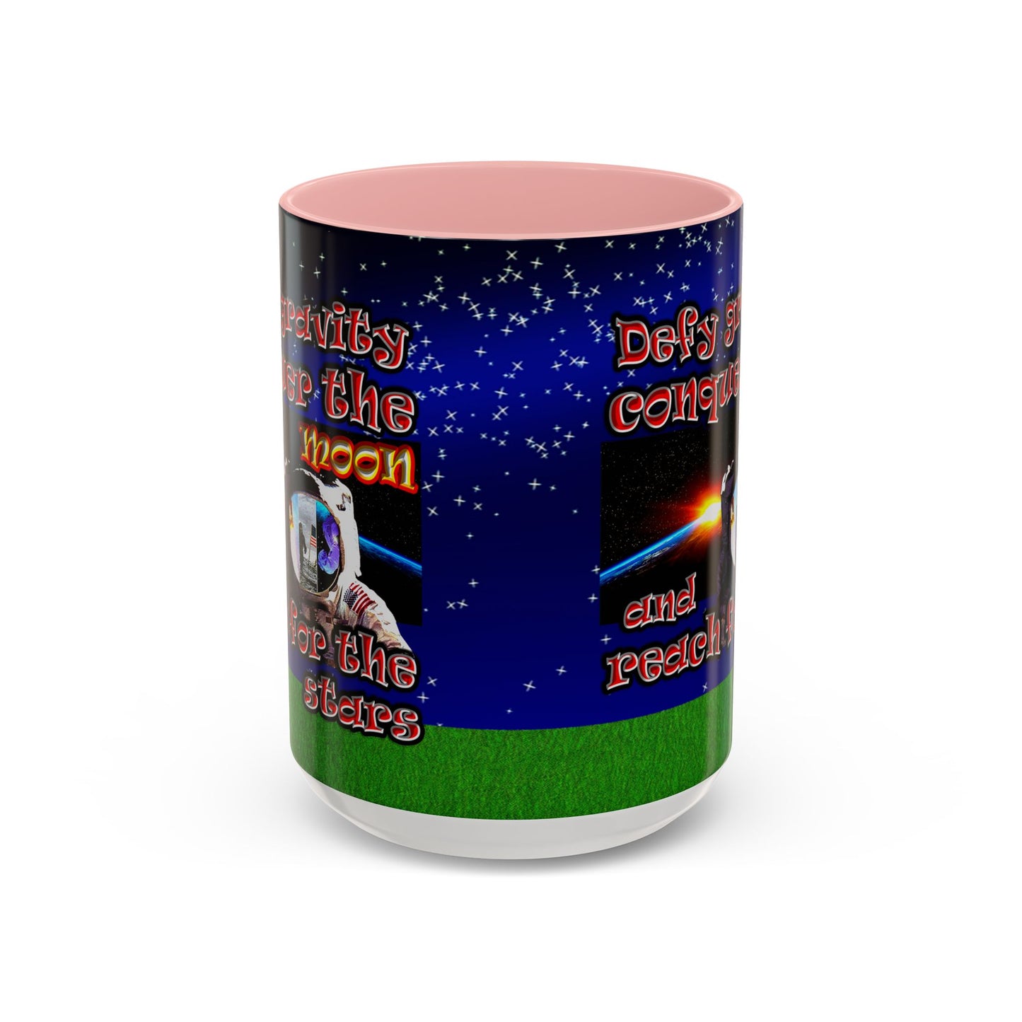 defy conquer reach - Accent Mug ('snoops' background)