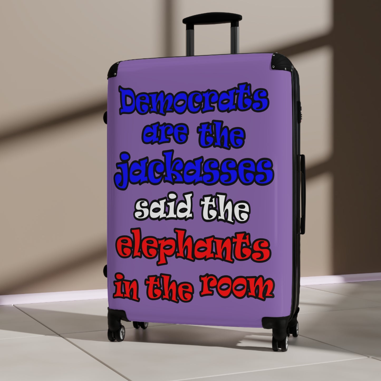 donkeys and elephants - Suitcase (light purple)