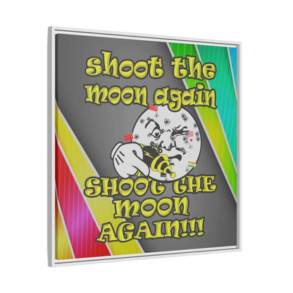 shoot the moon again - framed canvas art (rainbow split)
