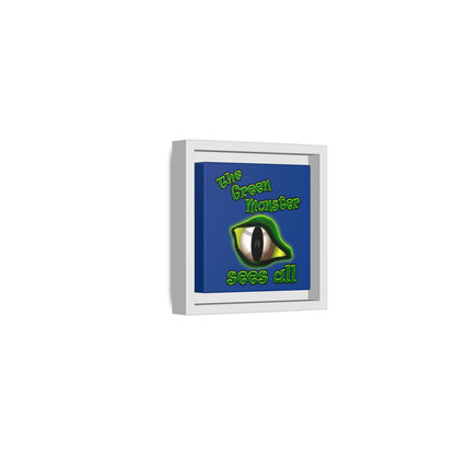 green monster - framed canvas art (dark blue)