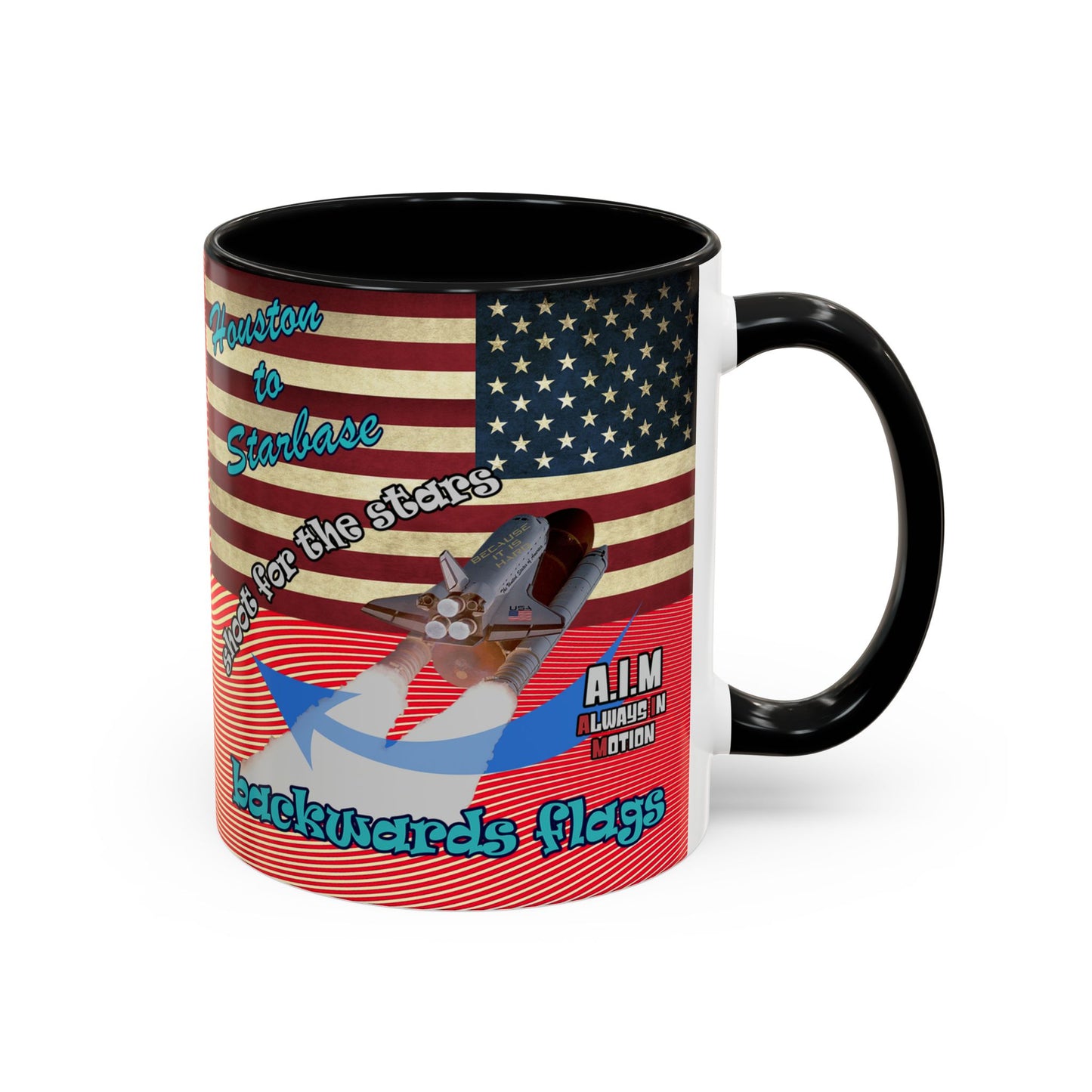 shoot for the stars - Accent Mug (yellow-orange wave)