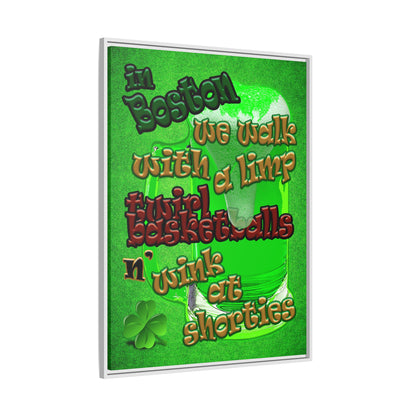 celtics logo - framed canvas art (green turf)