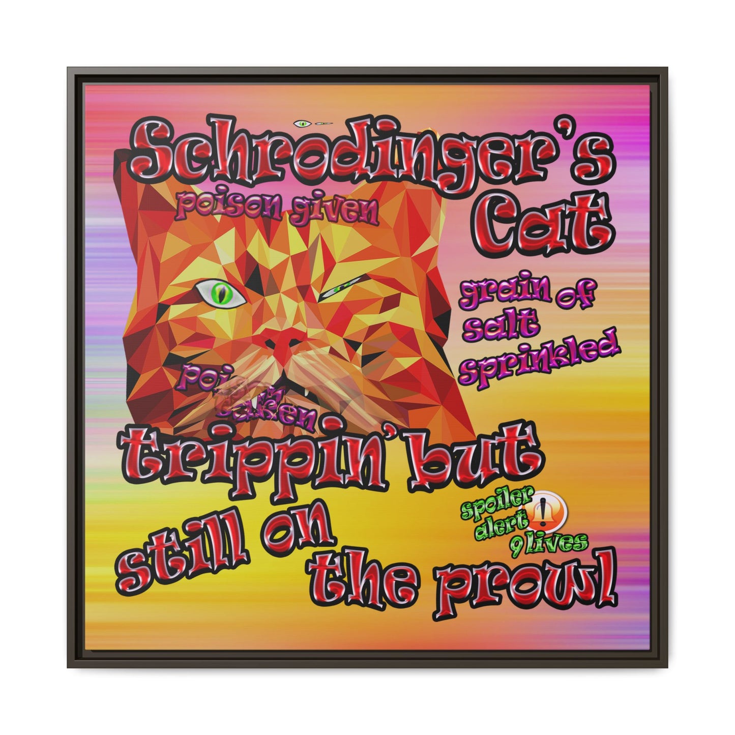 schrodinger's cat - framed canvas art (color blur)