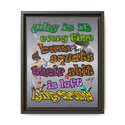 the bum's shit - framed canvas art (brushed nickel)