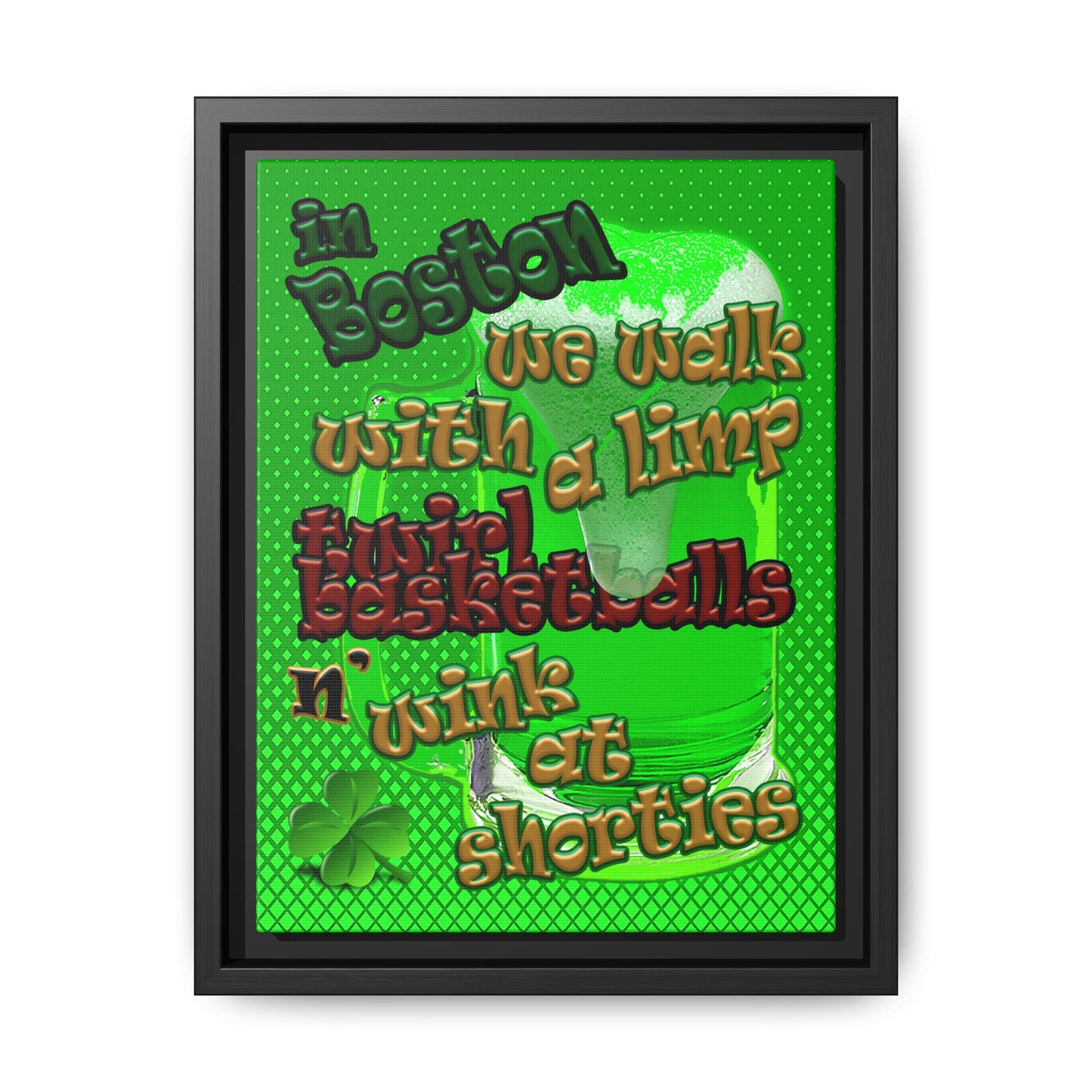 celtics logo - framed canvas art (logo green)