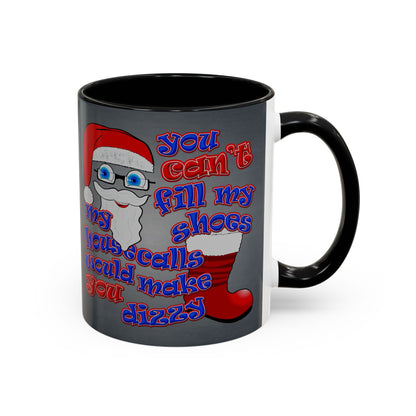 santa's shoes - Accent Mug (grey-light grey)
