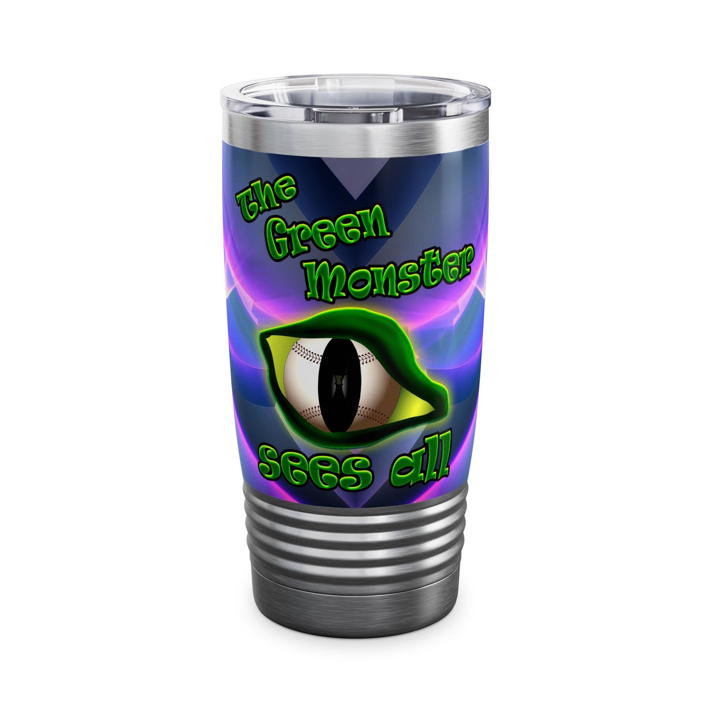 green monster - Ringneck Tumbler, 20oz (grey-pink wave)