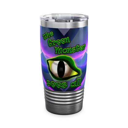 green monster - Ringneck Tumbler, 20oz (grey-pink wave)