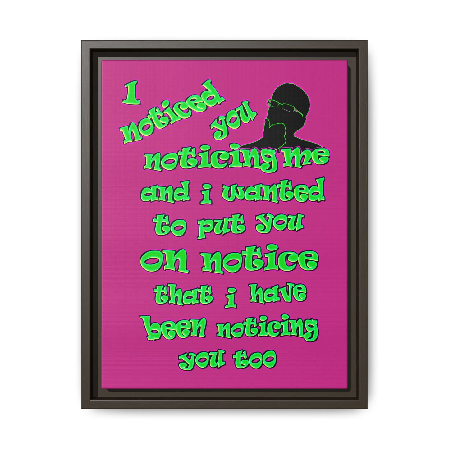 noticed you noticing - framed canvas art (pink)