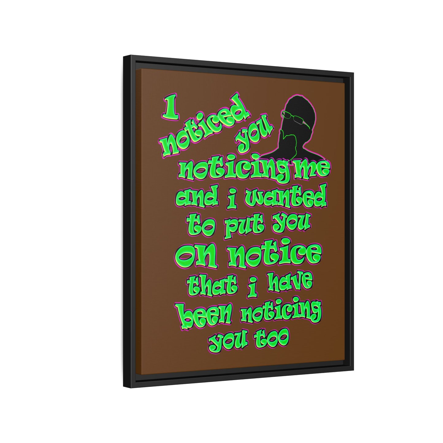 noticed you noticing - framed canvas art (brown)
