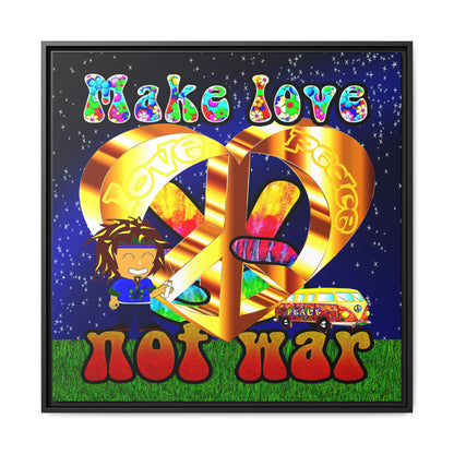 love peace - framed canvas art ('snoops' background)