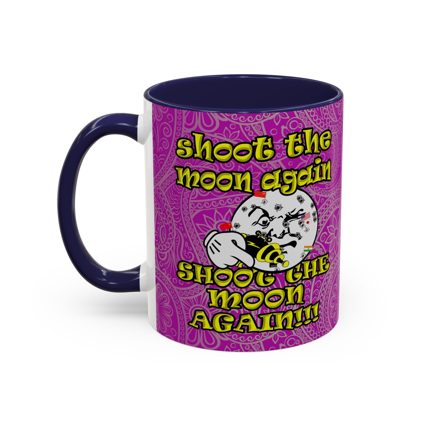 shoot the moon again - Accent Mug (pink swirl)