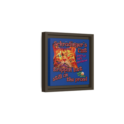 schrodinger's cat - framed canvas art (dark blue)