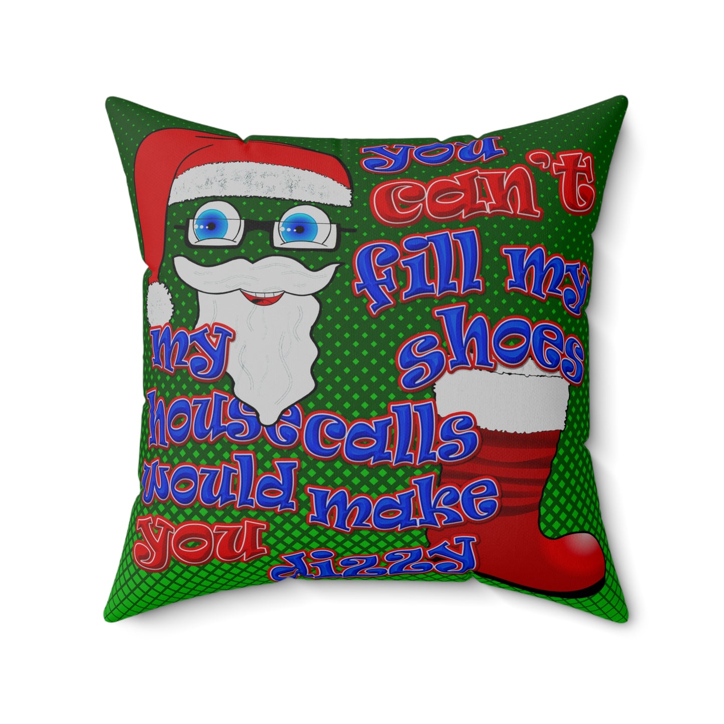 santa's shoes - Spun Polyester Square Pillow - (logo green)
