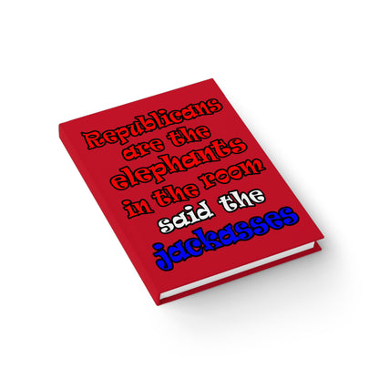 donkeys and elephants - journal-blank (dark red)
