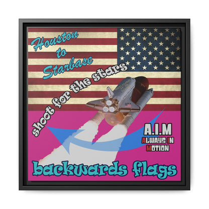 shoot for the stars - framed canvas art (pink)