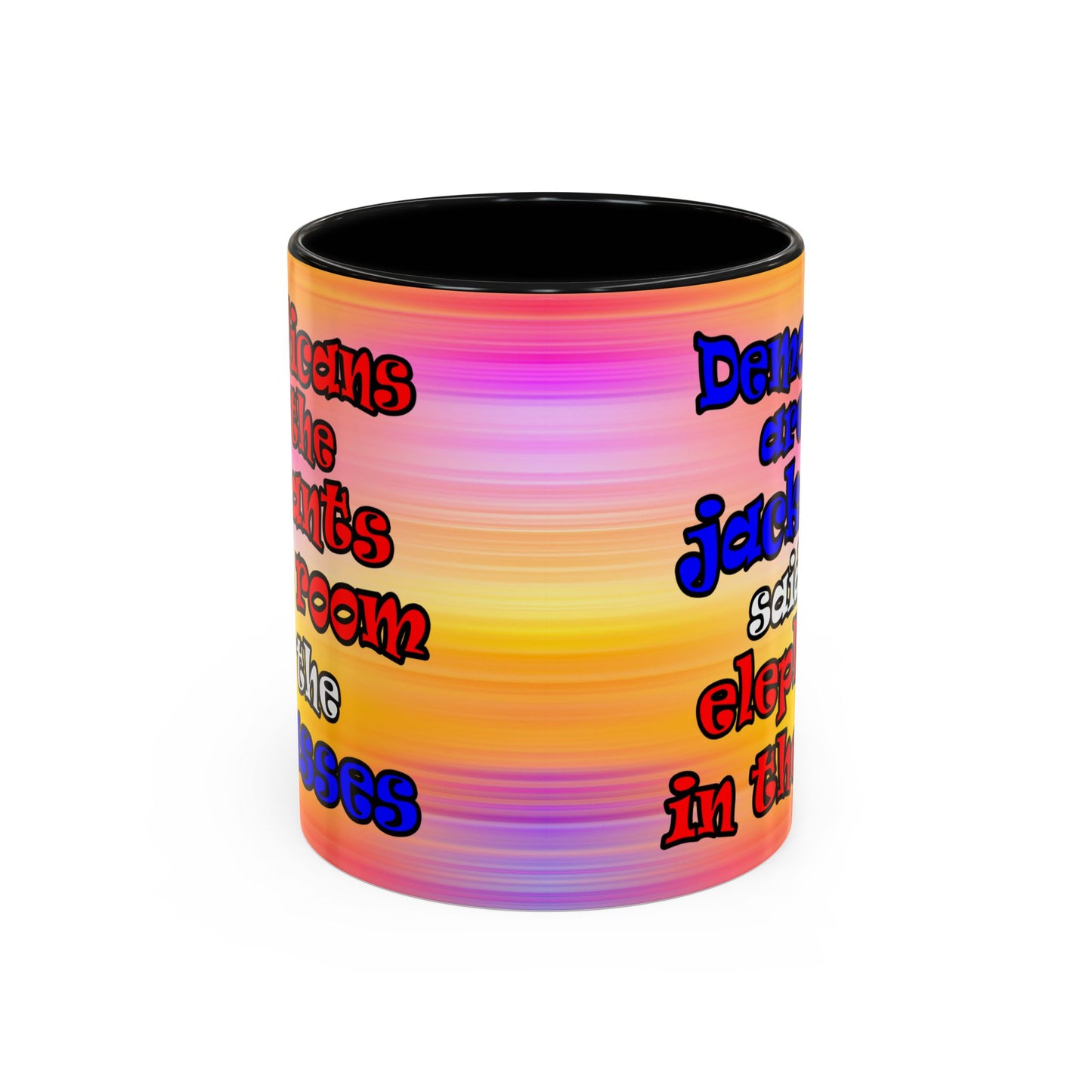 donkeys and elephants - Accent Mug (color blur)