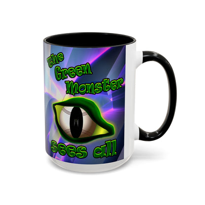 green monster - Accent Mug (grey-pink wave)